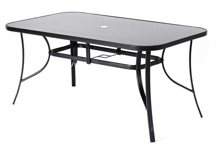 Nowoczesny zestaw ogrodowy z 6 krzesłami i szklanym stołem 150cm