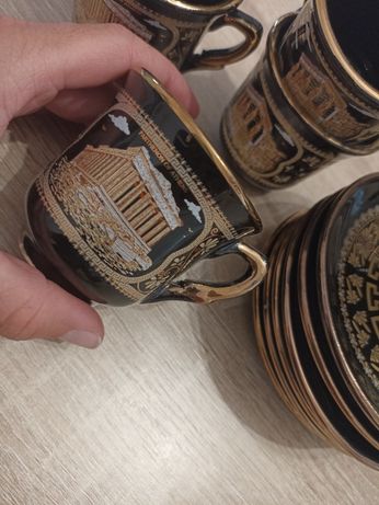 Grecka porcelana ręcznie robiona zdobiona złotem