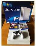 PlayStation 4 Pro branca 1T com 2 jogos.