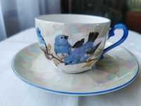 filiżanka Victoria China Czechosłowacja  porcelana ptaki 1918/1939