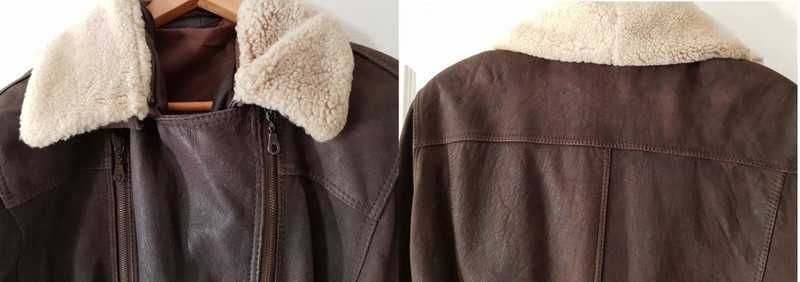 kurtka damska, skóra cielęca, włoska skóra, cudo kołnierz futro