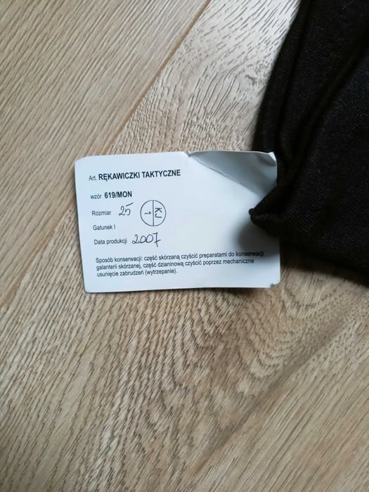 Rękawiczki taktyczne czarne wzór 619/MON rozmiar 25