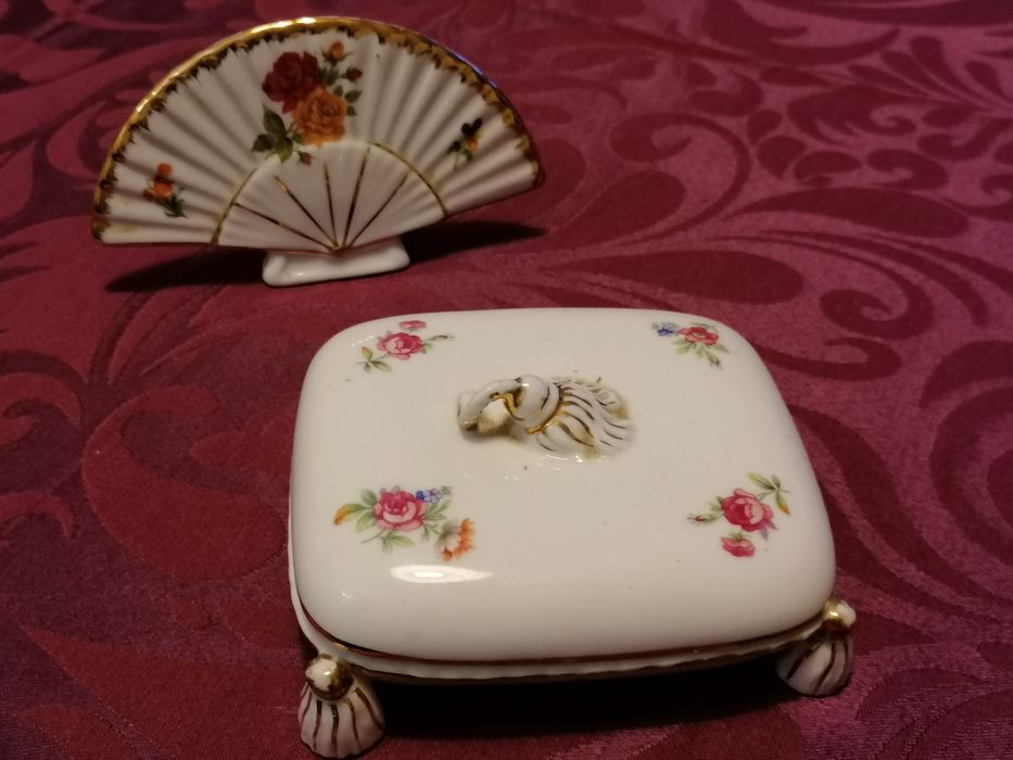 Guarda jóias + leque porcelana