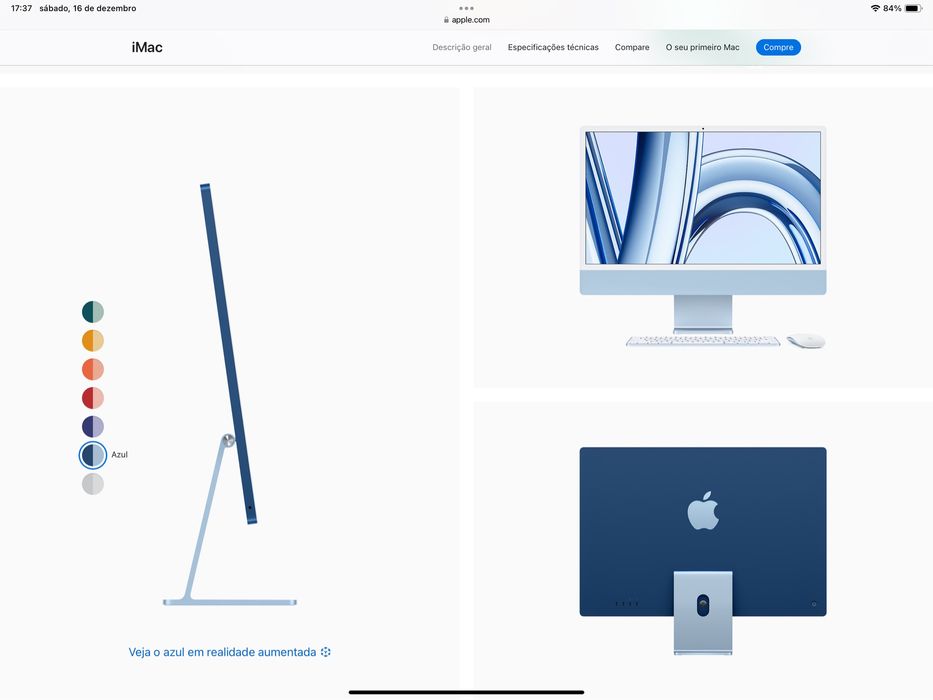 Imac 24 azul Ecrã Retina 4.5K | 2023 | OPORTUNIDADE UNICA