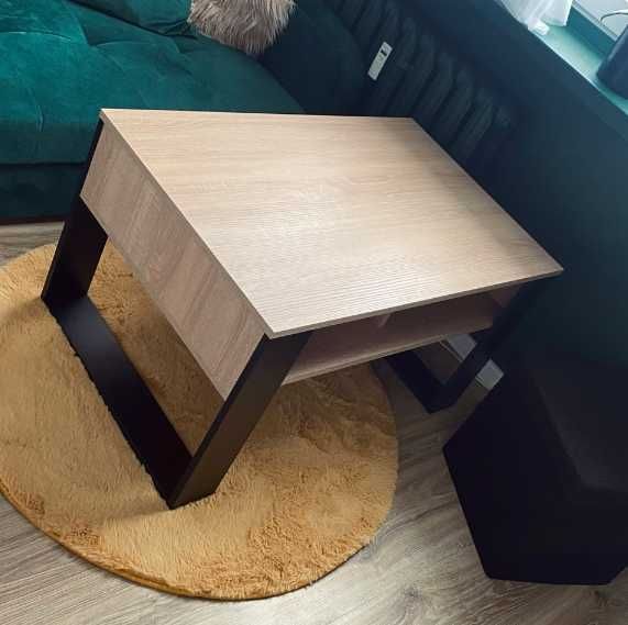 STOLIK KAWOWY z półką ława stół stolik do kawy dąb artisan