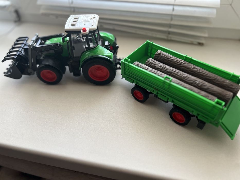 Трактор іграшковий металевий з причепом