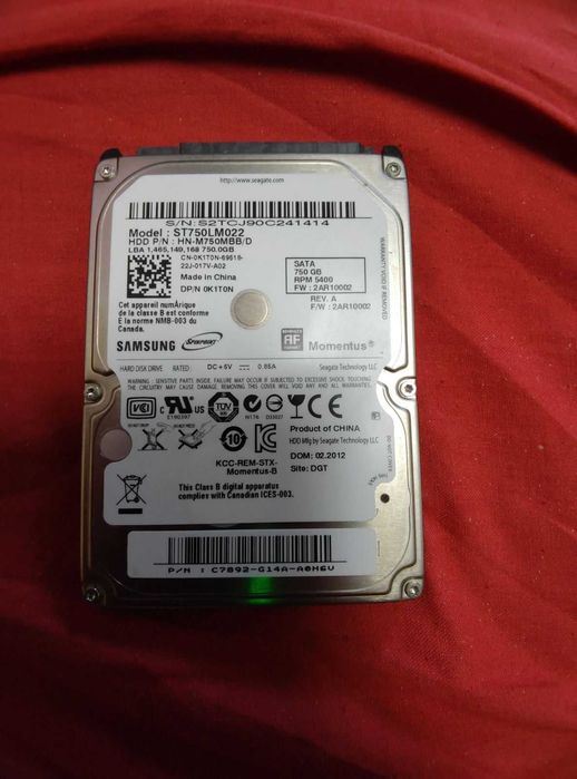 Жесткий диск HDD ноутбука 750Gb Samsung ST750LM022 состояние нового