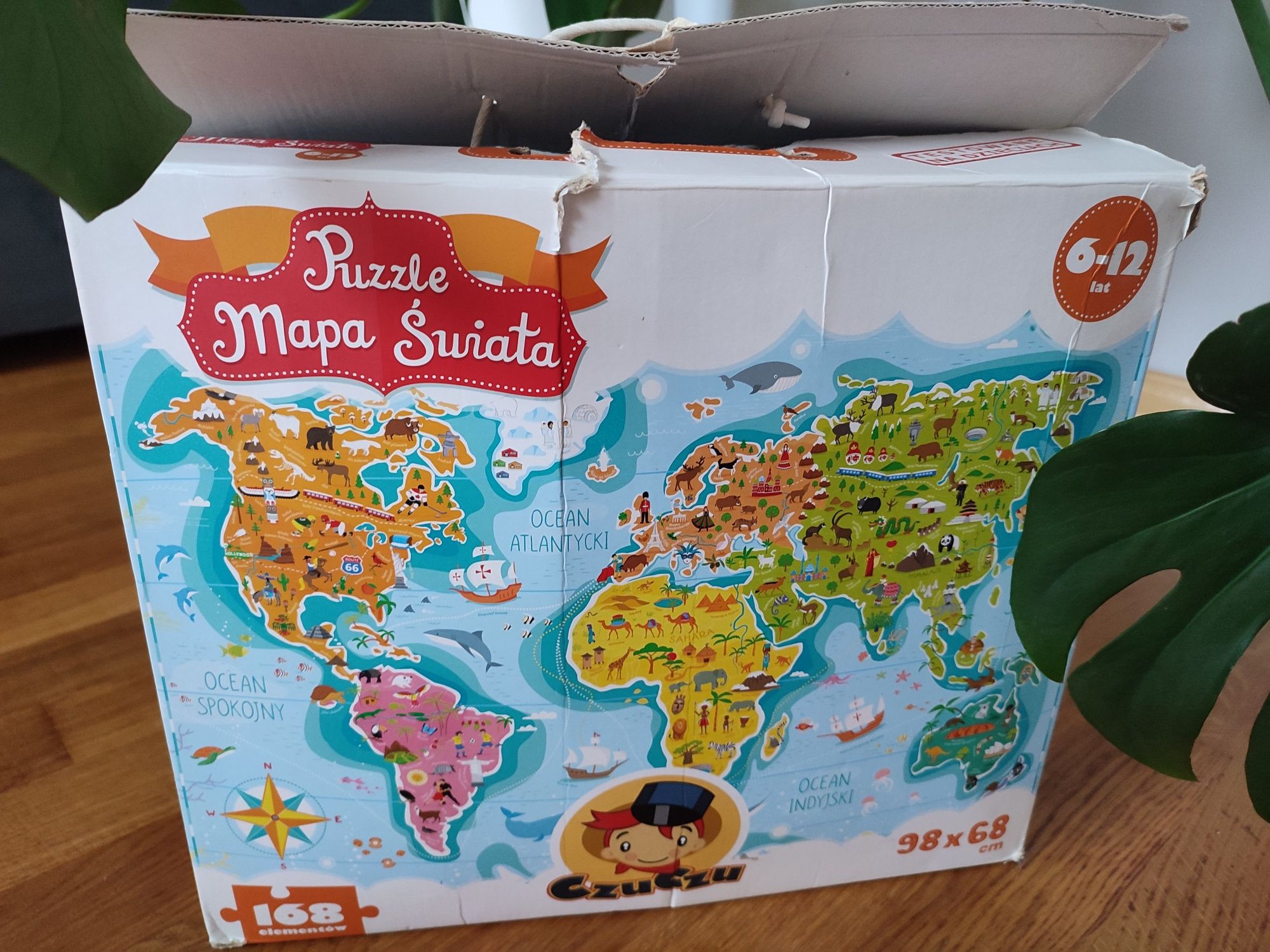 Czu czu puzzle mapa świata 6-12 lat