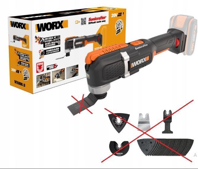 Narzędzie Wielofunkcyjne Worx Wx696.9 Szlifierka Uszkodzony