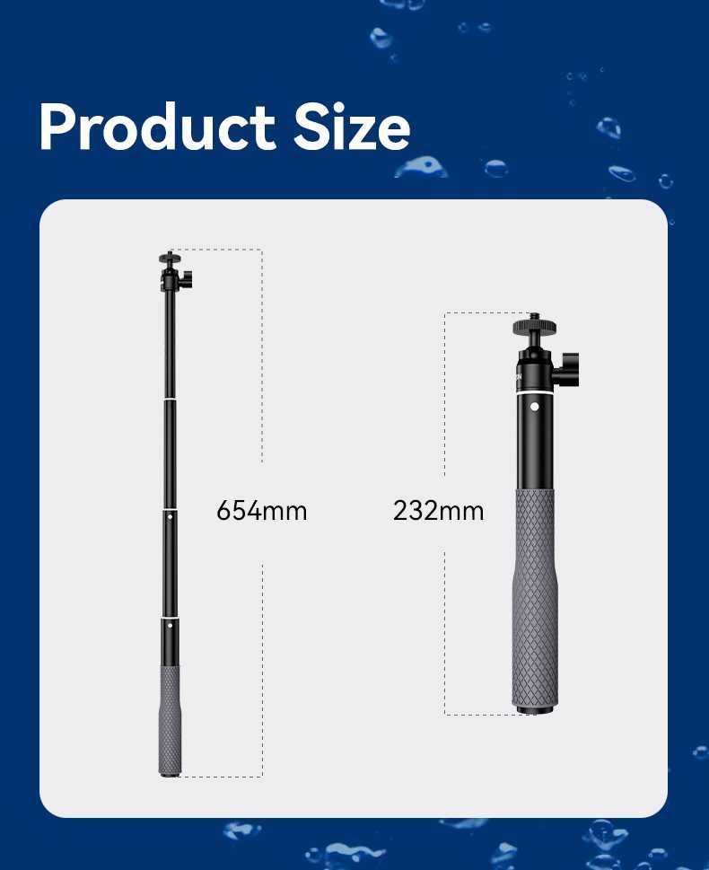 TELESIN wodoodporny kij do selfie do nurkowania GoPro DJI Insta360