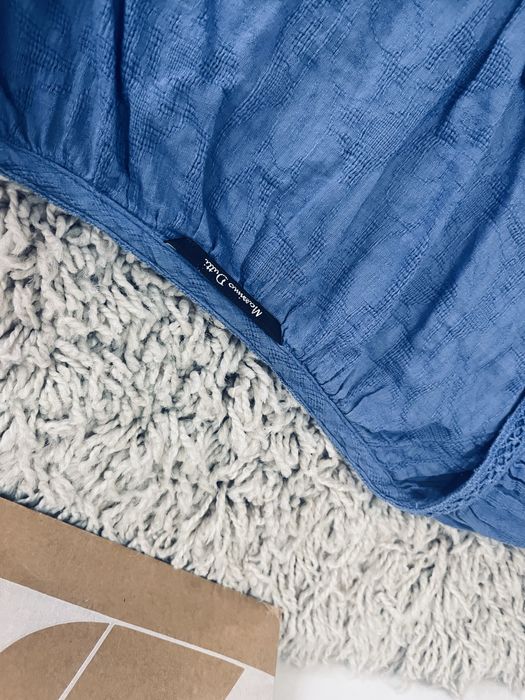 Massimo Duti piekna bawelniana bluzka koszula boho damska niebieska S