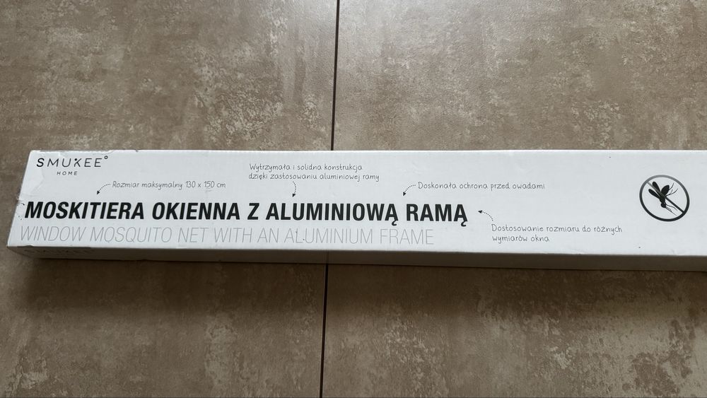 Moskitiera z aluminiową ramą - nowa w folii