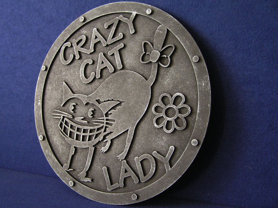 Подарок женщине, девушке, подруге, Веселый декор «Crazy Cat Lady»