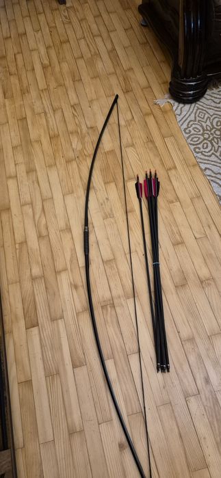 Łuk długi włókno szklane + strzały + kolczan