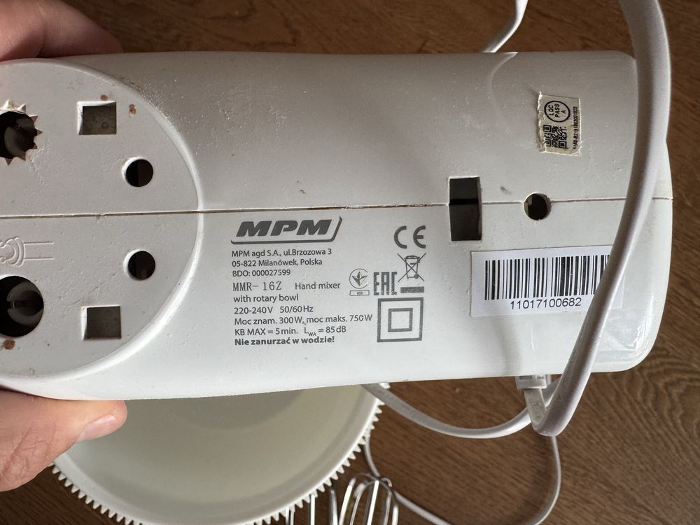 Miker z misą robot MPM 750W uszkodzony