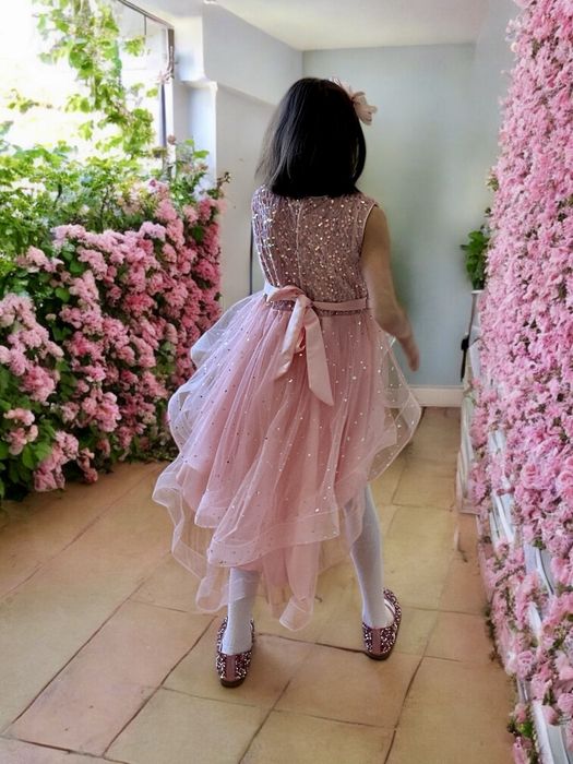 Плаття рожеве дитяче довге сукня рожева дитяча платье 110 116 120 130