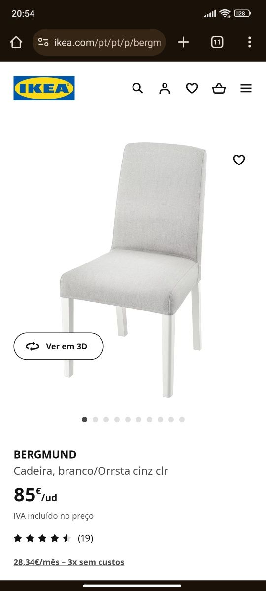 Cadeiras 2  BERGMUND Ikea