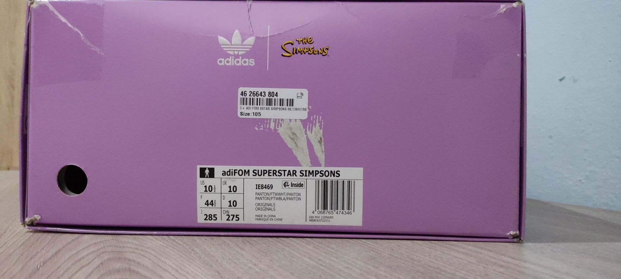 Adidas The Simpsons x adiFOM Superstar Clouds 44 2/3