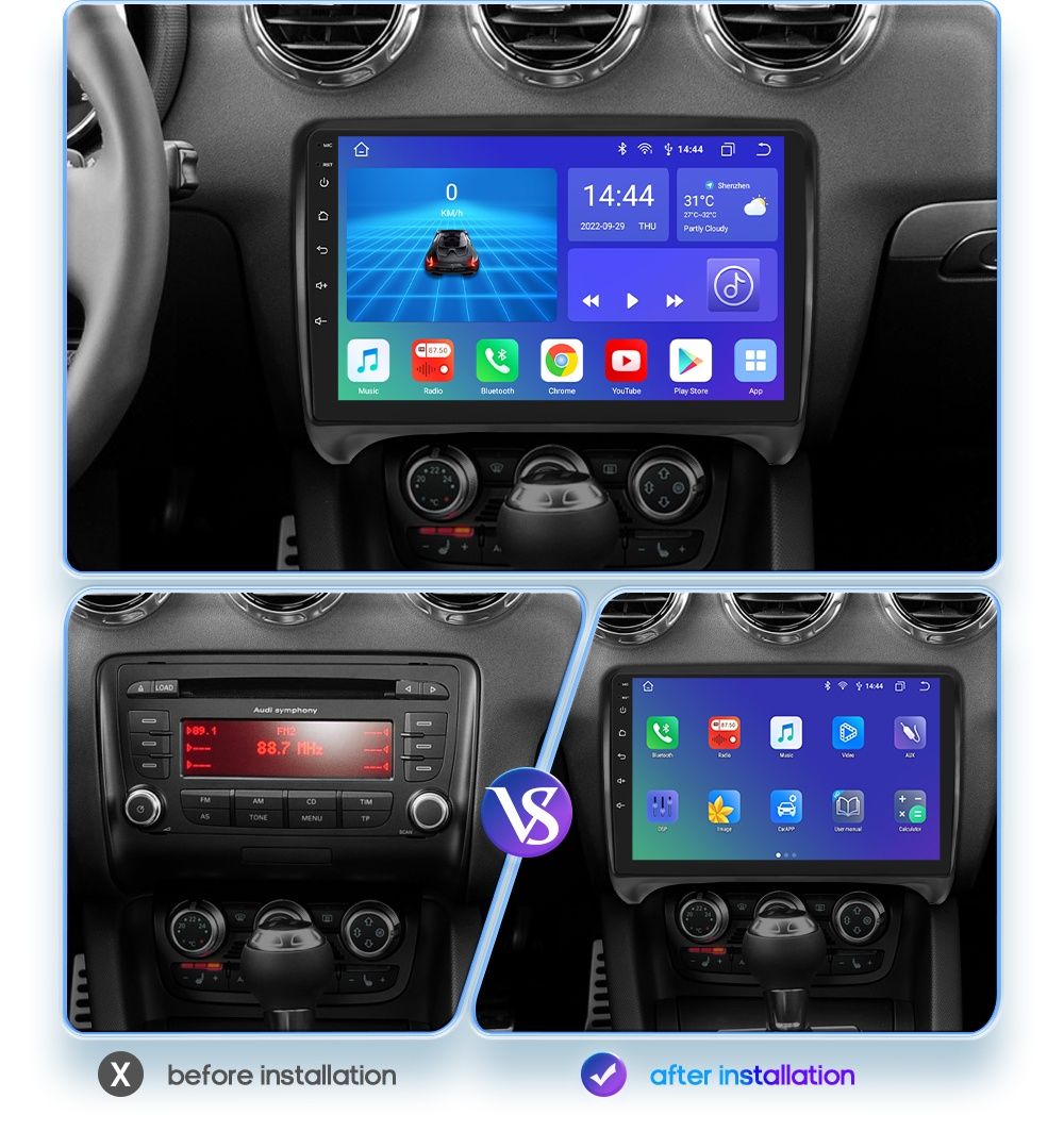 Автомагнітола для Audi TT 2006-2014 Android під камеру заднього виду