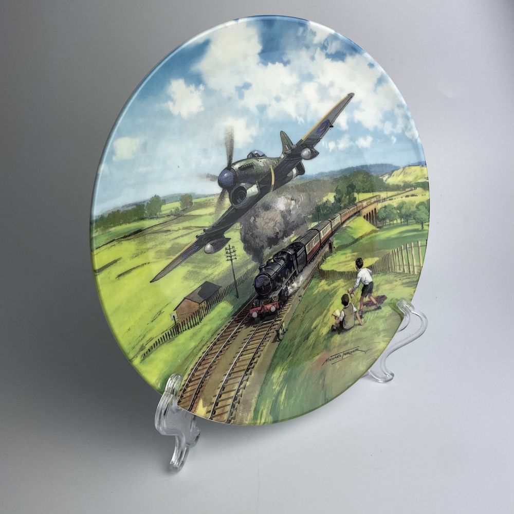 Samolot Hawker Tempest i pociąg porcelanowy talerz dekoracyjnu Doulton