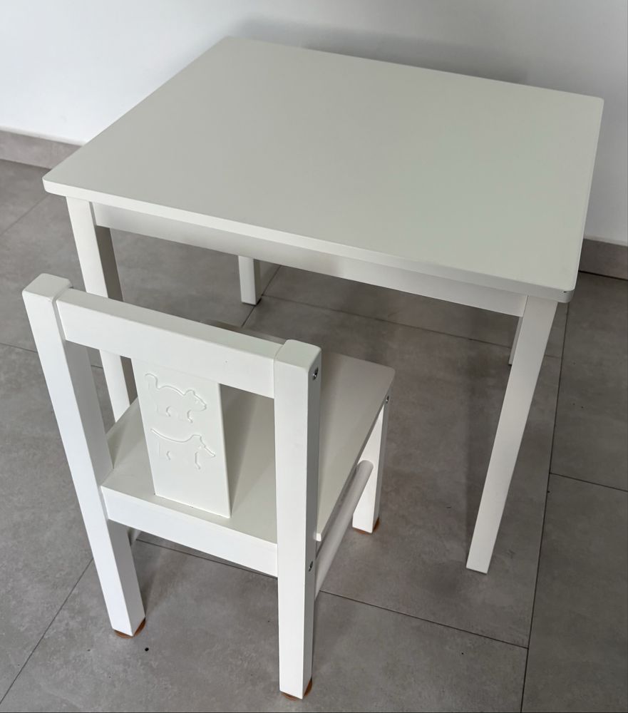 IKEA ZESTAW KRITTER stolik +1 x krzesełko, BIAŁY