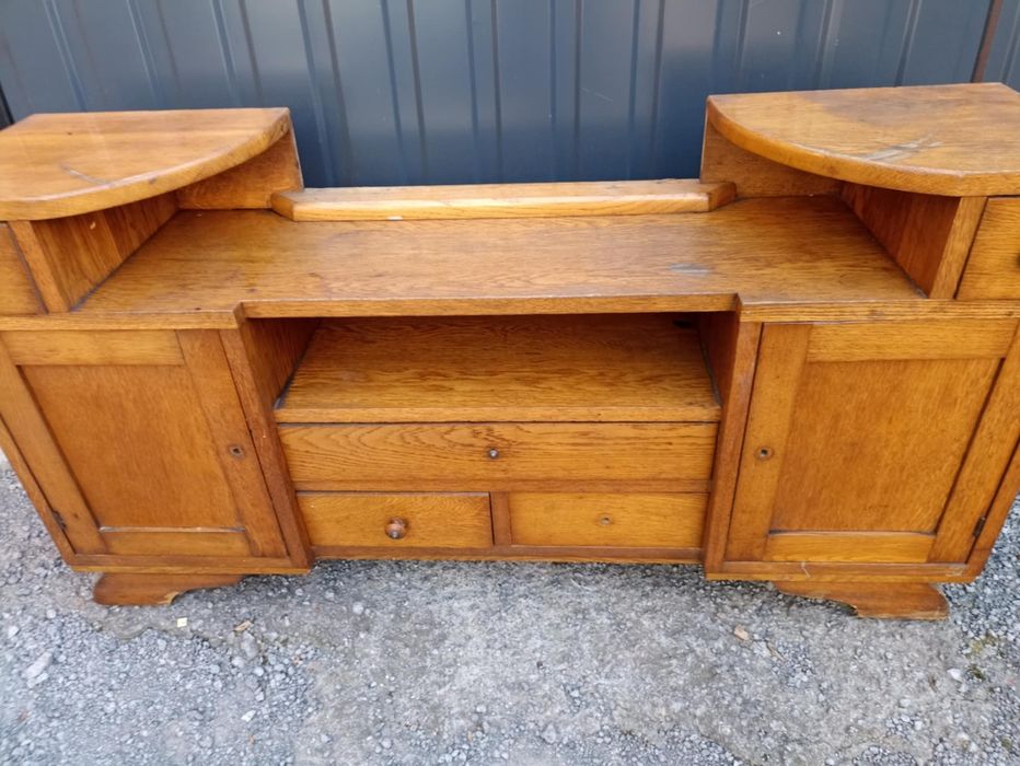 Drewniana toaletka PRL Art deco