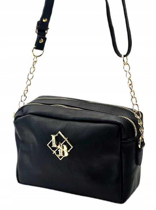 LAURA BIAGGI Torebka Damska Listonoszka Skórzana Na Ramię Pasek Beżowa