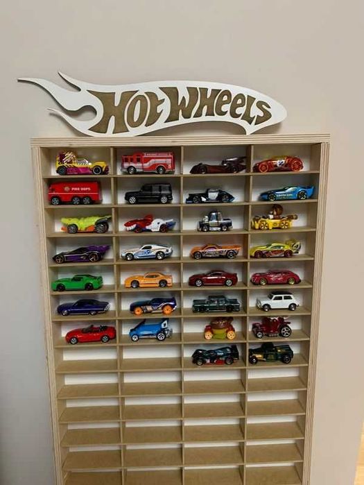 drewniana półka EKSPOZYTOR regał na resoraki HOT WHEELS 72 autka