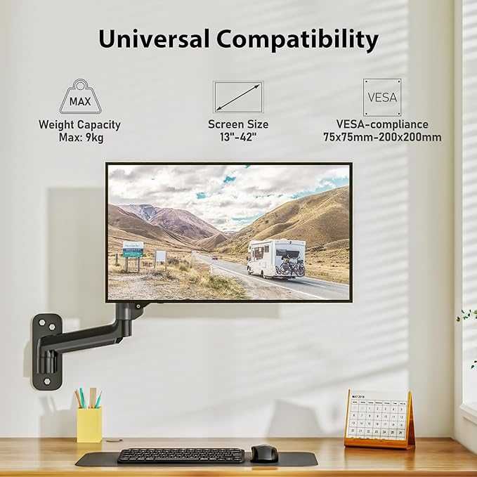 BONTEC Uchwyt Ścienny do Monitora i TV 13-42 Nośność 9 kg