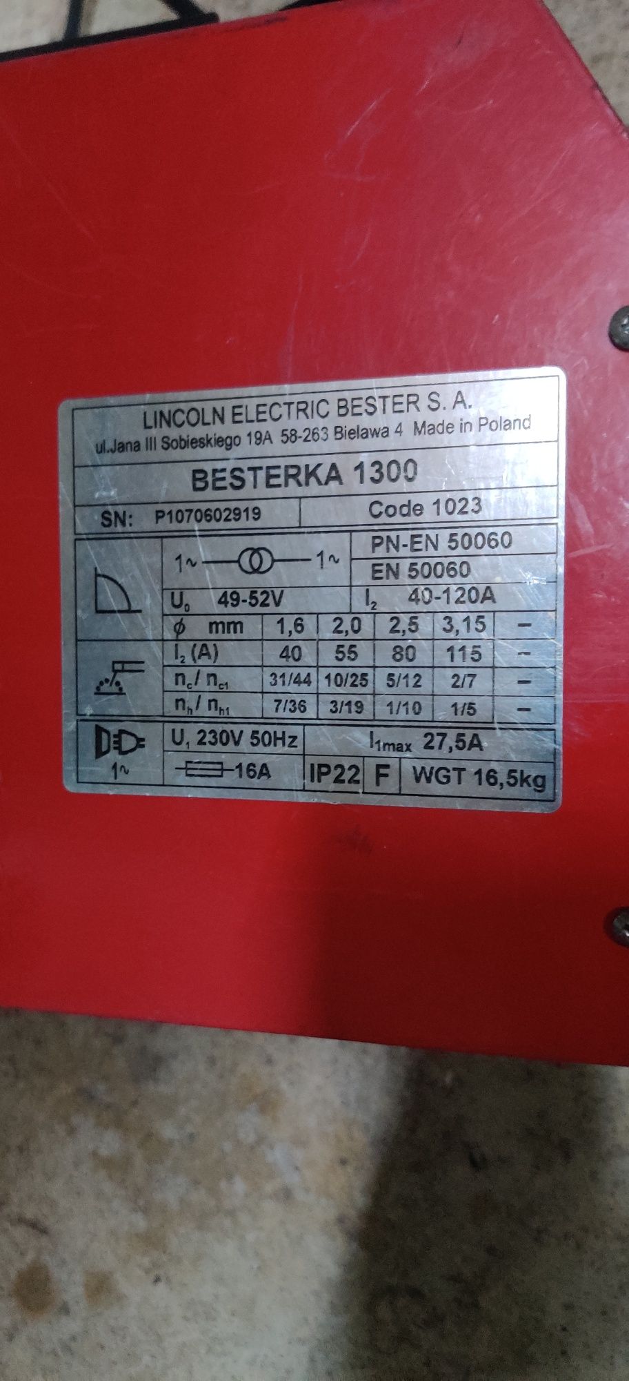Spawarka Transformatorowa 40-120A Bester Besterka 1300