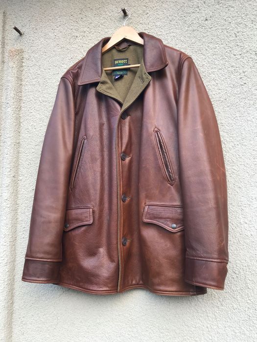 SCHOTT 569 Car Coat Jacket Made in USA шкіряна куртка cockpit avirex