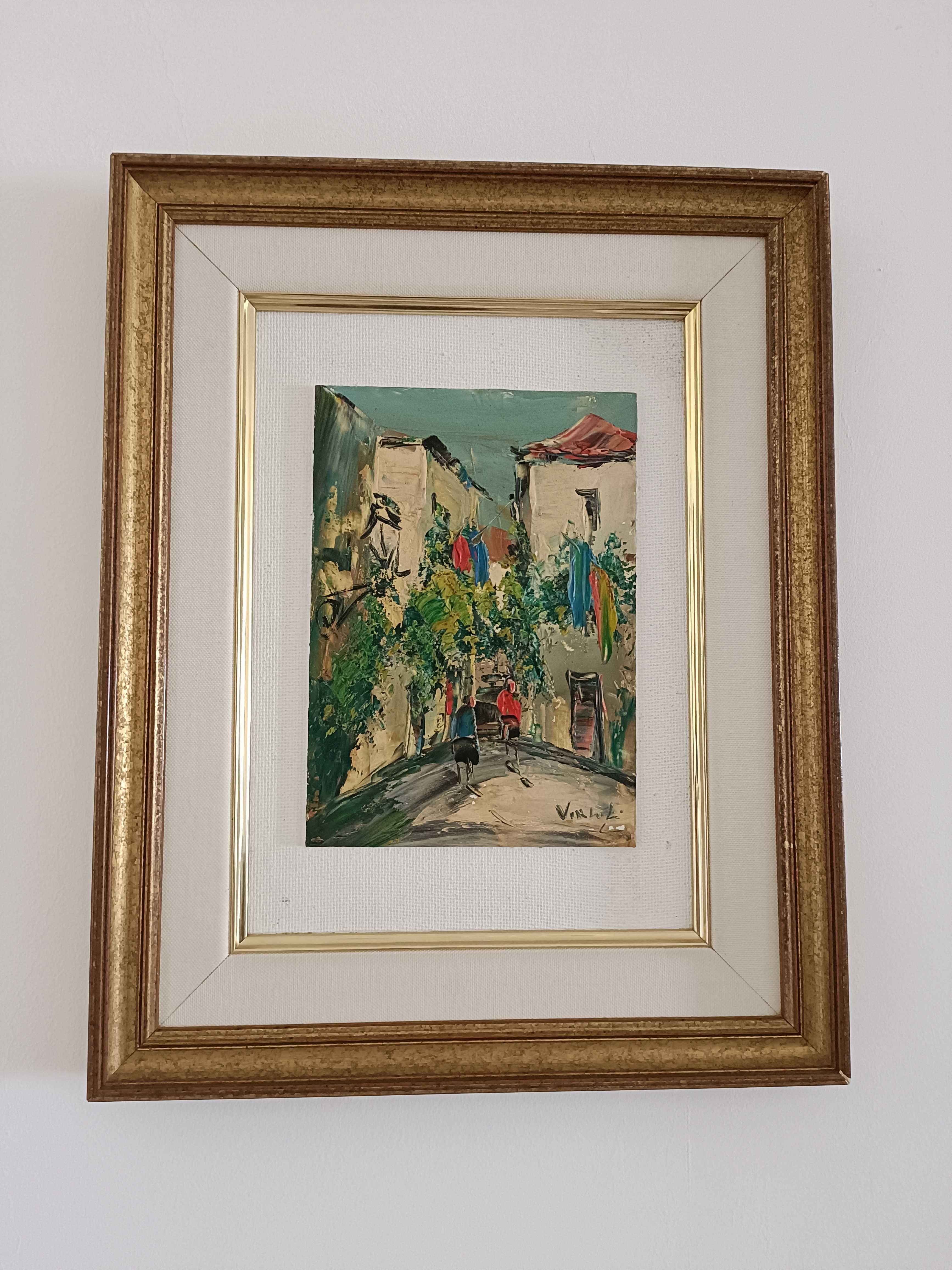 Quadro a óleo com moldura
