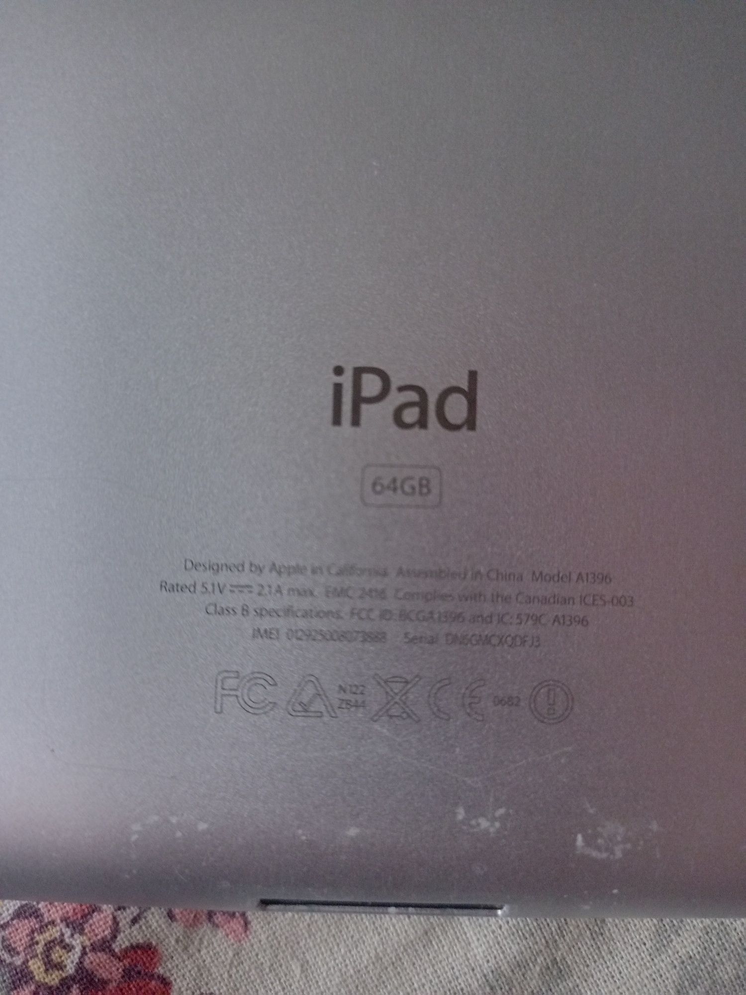 ПЛАНШЕТ APPLE IPAD 2 WI-FI 3G 64GB A1396 BLACK Original 

На экране вы