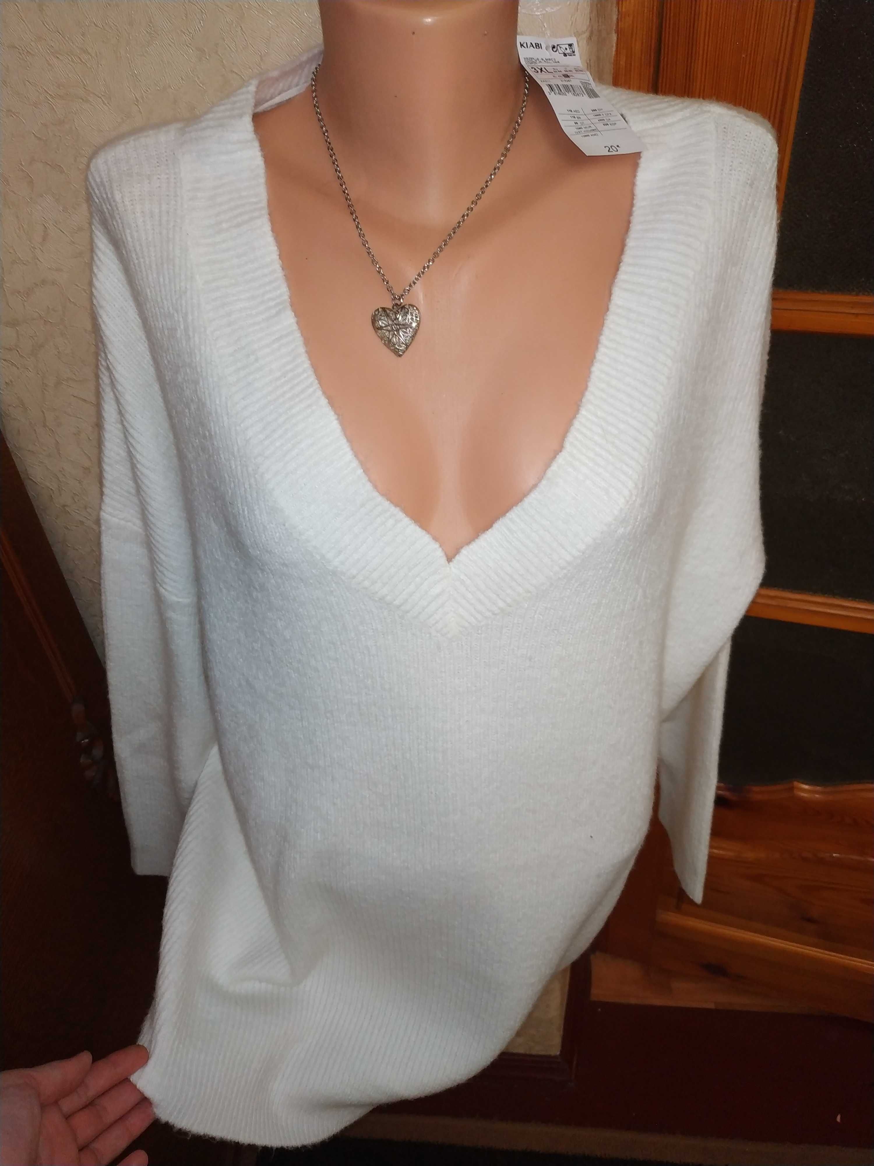 Ошатна жіноча кофта, светр білого кольору бренду KIABI 3XL 58-60 р