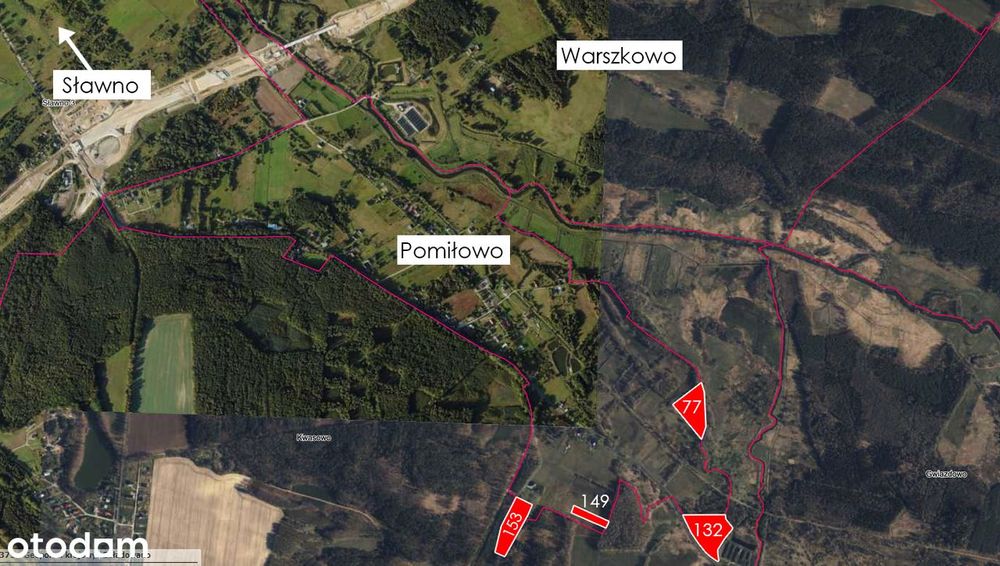 Syndyk sprzeda udział 1/4 w nieruch. Pomiłowo działki nr77,132,149,153