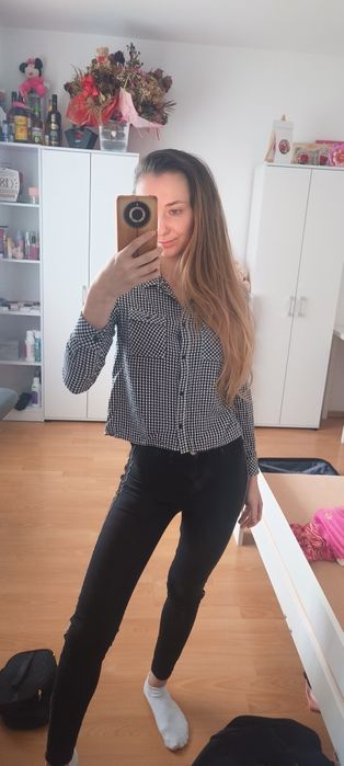 Koszula h&m z napisem na plecach 146 dziewczęca z długim rękawem