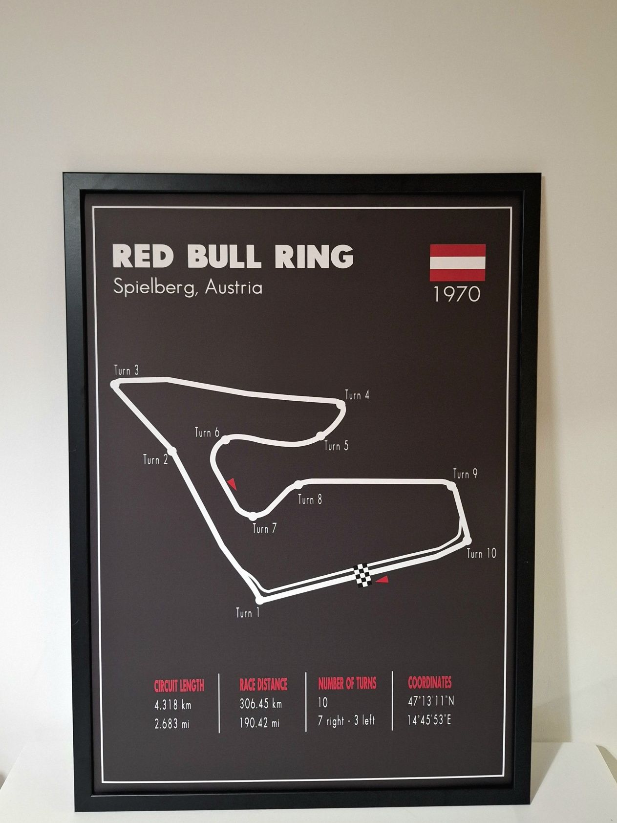 F1 Red Bull Ring Map Plakat Tor 50x70