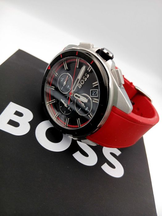 Zegarek męski sportowy chronograf Hugo Boss czerwony