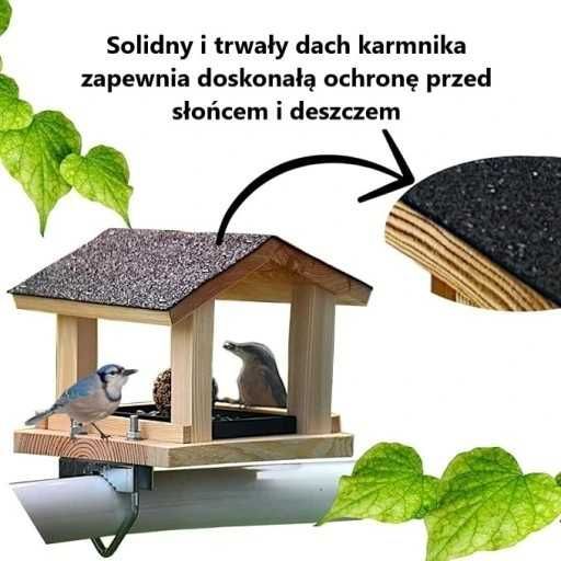 STAFECO Karmnik dla ptaków na balkon uchwyt 30-48 mm WYSUWANA SZUFLADA