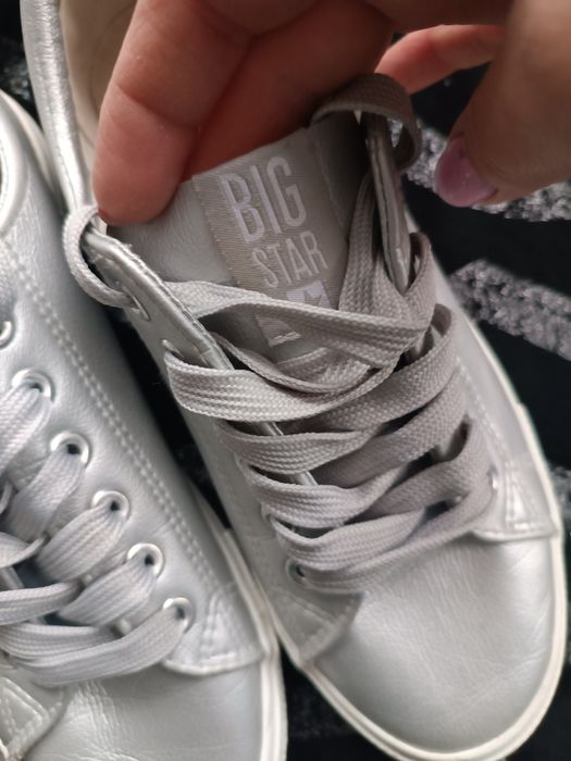 Trampki damskie Big Star srebrne -38.Bdb