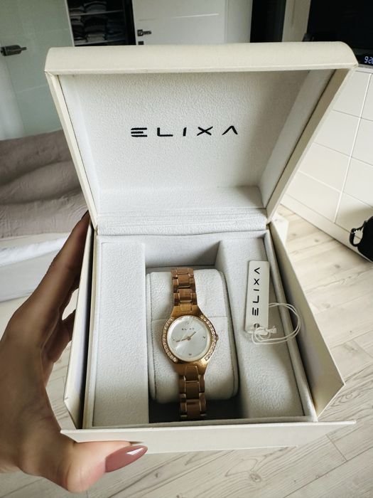 Zegarek Elixa Apart różowe złoto cyrkony w oryginalnym pudełku