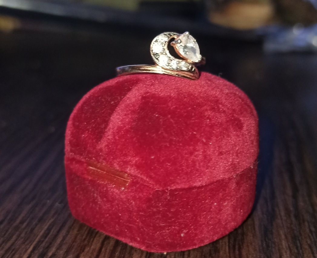 Позолоченное серебряное кольцо 16.5 размер кольцо