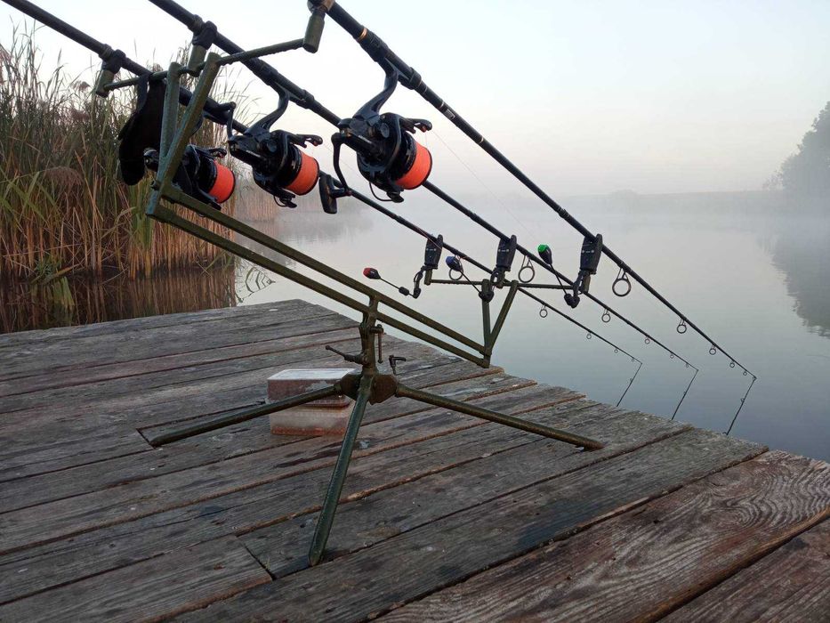 Rod Pod metalowy huśtawka na 3–4 wędki | stojak karpiowy