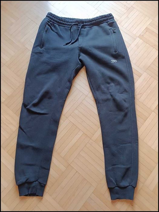 Spodnie męskie Dresowe Joggery ciepłe grube M granatowy Okazja!