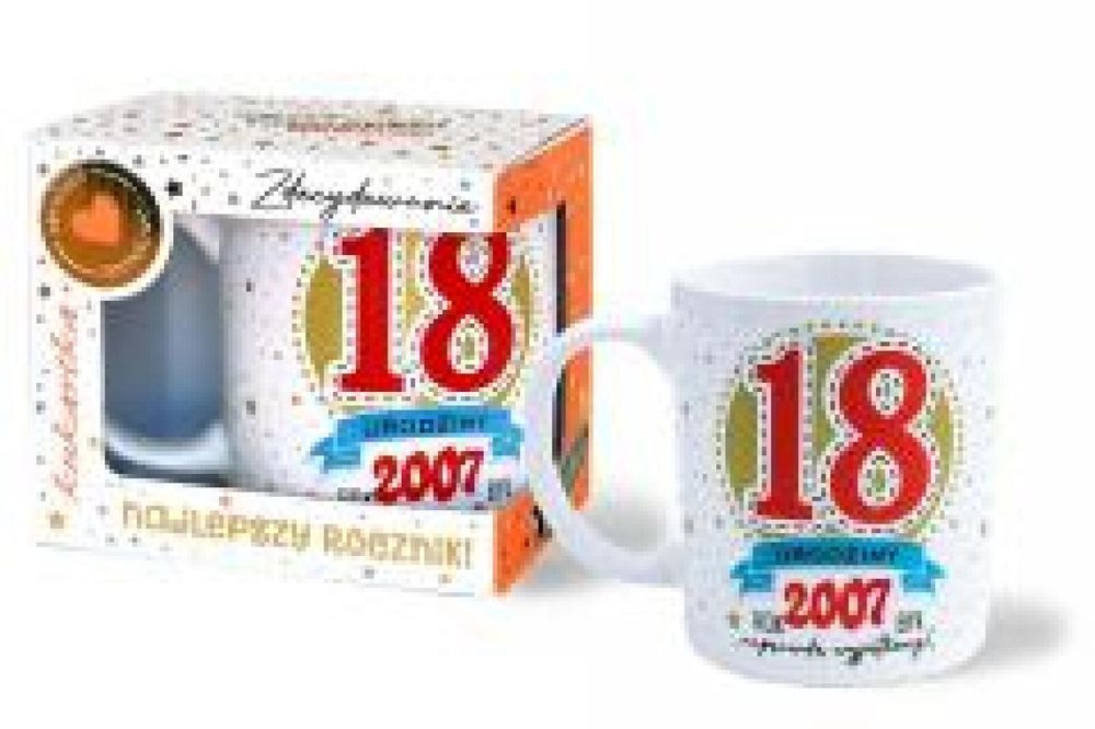 Kubek Premium Urodziny 18 oprawa: pudełko