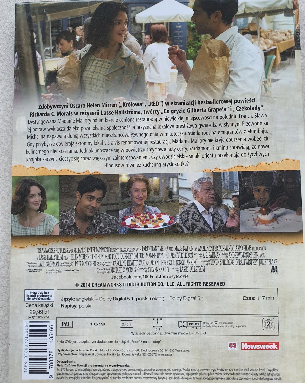 Podróż na sto stóp -ksiązka z filmem DVD