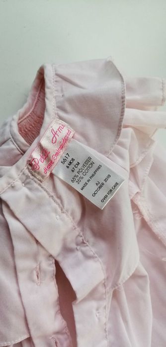 pastelowa długa jasnoróżowa sukienka dla dziewczynki 6-9mies 74