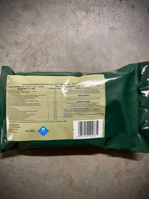 Indywidualna racja żywnościowa S-R-3 wojskowa oryginalna na biwaki