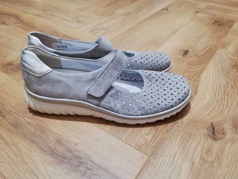 Semler szare buty zapinane na rzep skóra r. 42 UK 8