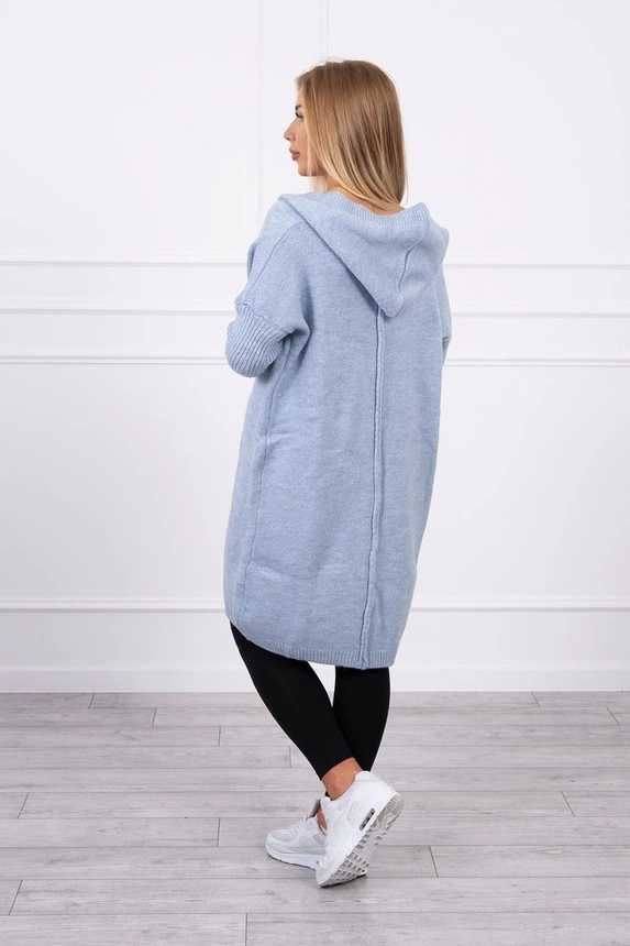 Sweter z kapturem niebieski M/L/XL